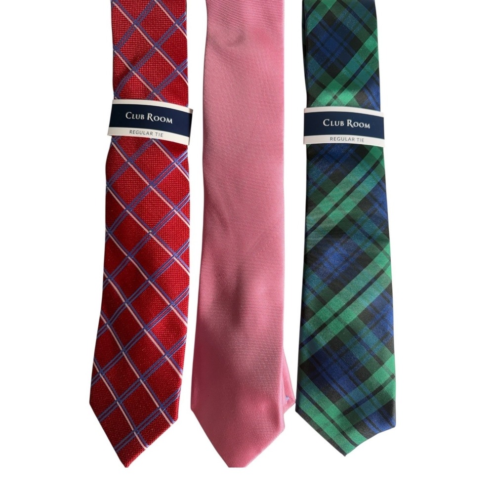 Club Room  lot of 3 mens designer neck tie business office classic/multicolor nw